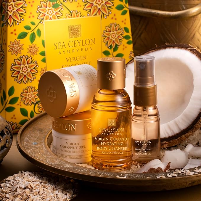 SPA CEYLON Virgin Coconut Discovery Set | Pampering Kit with Body Care Essentials | Beauty Ritual