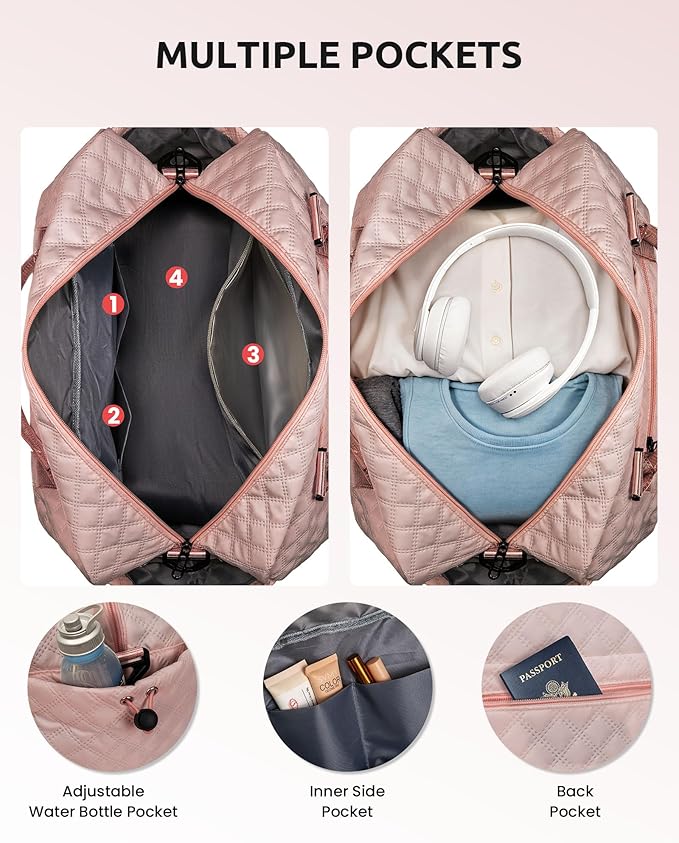 Gifts for Sister-Initial Duffle Bag with Shoe Compartment, Personalized Weekender Bag, Monogram Overnight Bag, Letter Travel Bag with Makeup Bag,Sister Friend Girlfriend Gifts (Letter N)