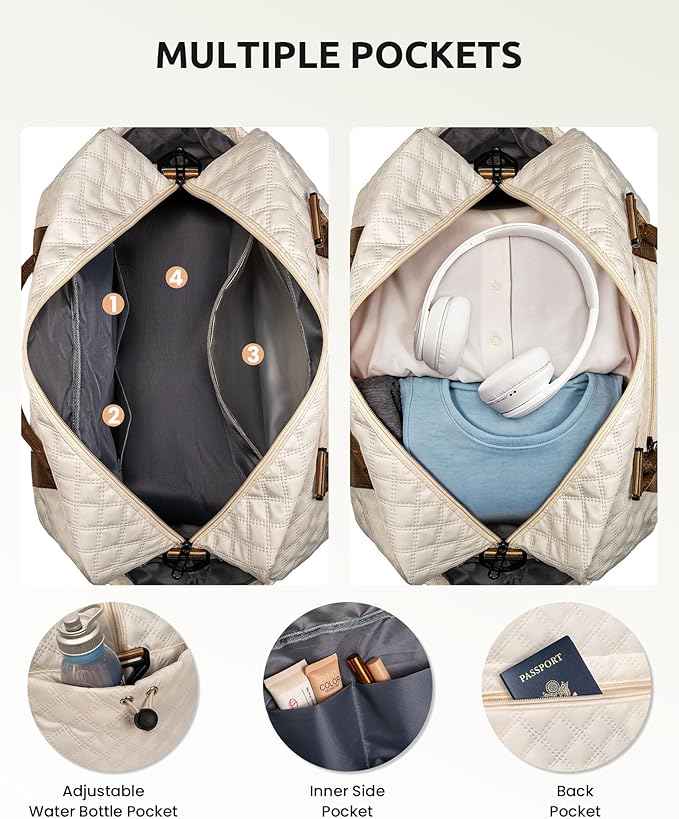 Gifts for Sister-Initial Duffle Bag with Shoe Compartment, Personalized Weekender Bag, Monogram Overnight Bag, Letter Travel Bag with Makeup Bag,Sister Friend Girlfriend Gifts (Letter N)