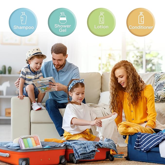 Travel Bottles for Toiletries,3oz Leak Proof Squeezable Travel Size Containers, 5 Pack TSA Approved Travel Essentials for Shampoo Conditioner,Silicone,White Pack