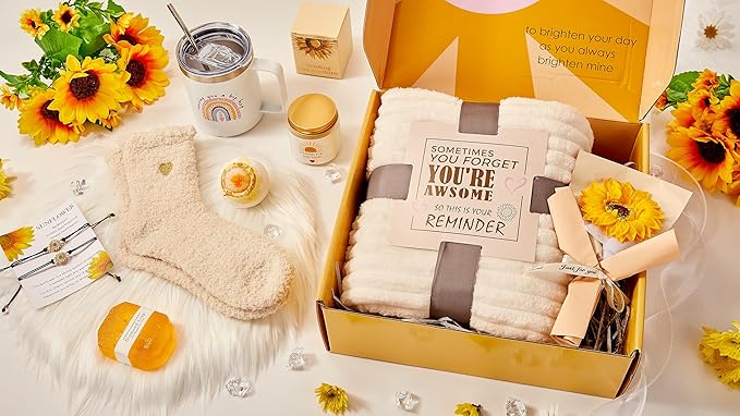 Get Well Gifts for Women After Surgery 10pc Gift Baskets Feel Better Spa Gift Basket Care Package for Mom Her Wife Friend Grandma