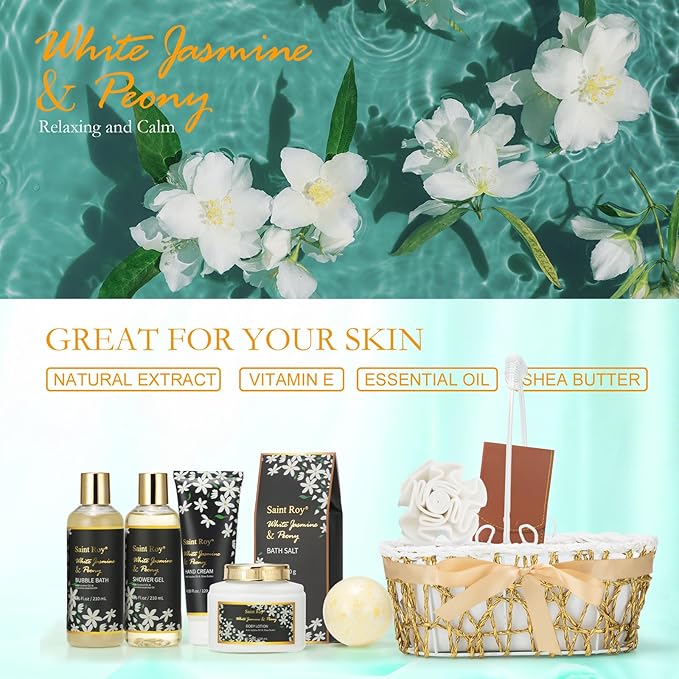 Spa Gift Basket Set for Women Men Bath and Body Gift Basket for Women Gifts Valentines Gifts Spa Gift Set for Birthday Gift Bath Spa Set Bath Kit Spa Kit Gift Set for Mothers Day Christmas
