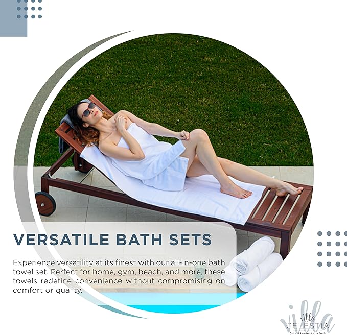 100% Cotton Bath Towel Set of 18-4 Bath Towels, 6 Hand Towels, 8 Wash Cloths, Sustainable, Soft, Highly Absorbent, Combed Cotton 18 Piece Set for Hotels, Spa, Bathroom, Dorm, Blue