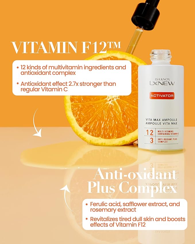 ISA KNOX LXNEW VITAMIN MAX Ampoule Set (2fl oz) - Skin Radiance and Elasticity, Vitamin C, Multivitamins, Ferulic Acid | Korean Skincare