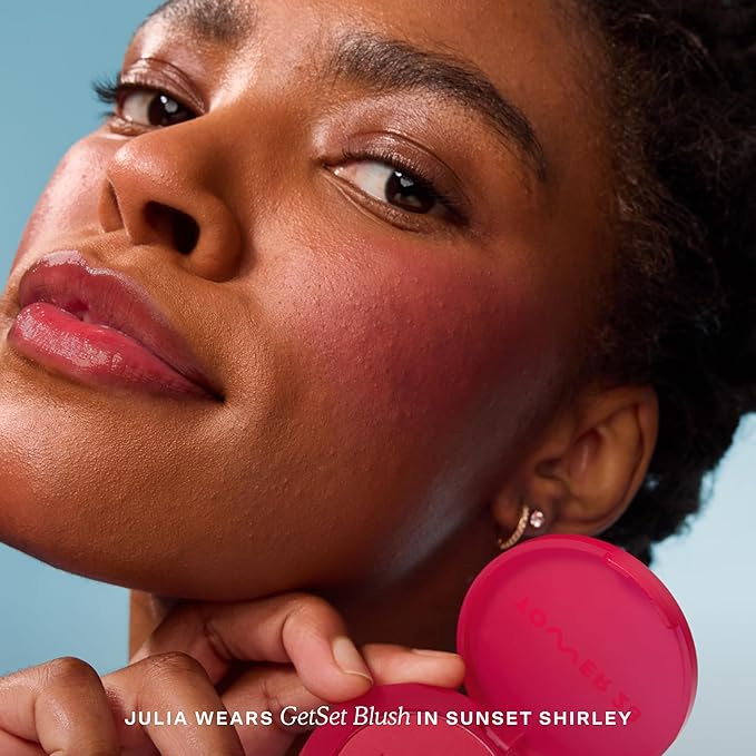 Tower 28 GetSet™ Soft Matte Powder Blush - Self-Setting 12-Hr Longwear Sweat-Proof Formula - Pigmented Raspberry Red Blush Sunset Shirley x Toni Bravo Collab