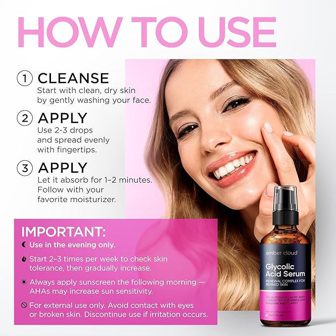 Glycolic Acid Serum for Face 15% - Extra Large Size (2 Oz) - Advanced Formula to Support Skin Radiance, Addressing Uneven Tone & Fine Lines