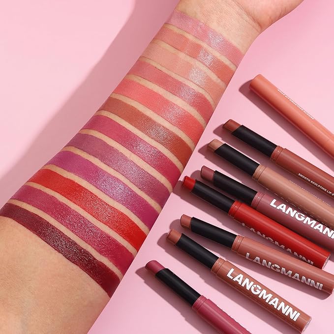 Jolilab 3Pcs Velvet Matte Lipstick Nude Matte Soft Dark Color Stick High Pigmented Long-Lasting Waterproof Lip Stick Lip Balm Beauty Cosmetics Gift for Girls and Women(07#+08#+09#