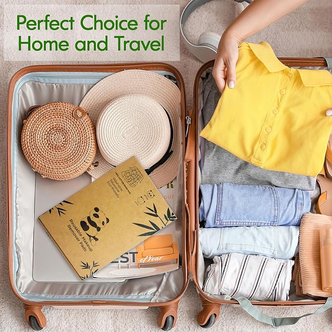 20 Pack Reusable Makeup Remover Face Pads with Laundry Bag Washable Soft and Comfortable Cleaning Face Skin,Washable Bamboo Cotton Rounds (White)