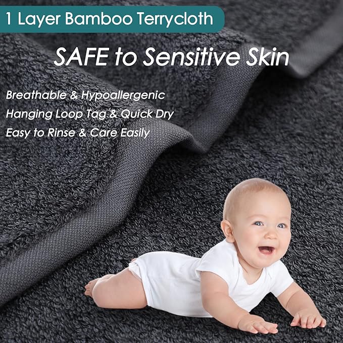 Wash Cloths 12 Pack, Super Soft and Skin Friendly Face Towel for Sensitive Skin, 10x10 inch Small Face Washcloths, Reusable Washable Makeup Remover Cloths, Easy to Rinse Grey Facial Cleansing Cloths