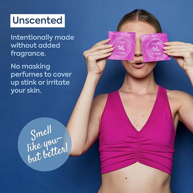 Deodorant Wipes, Dermatologist Developed & Patented, Anti-Odorant Body Wipes, Natural Formula, Travel Friendly Deodorant, Perfect for Travel Women/Men, Individually Wrapped, 30PK