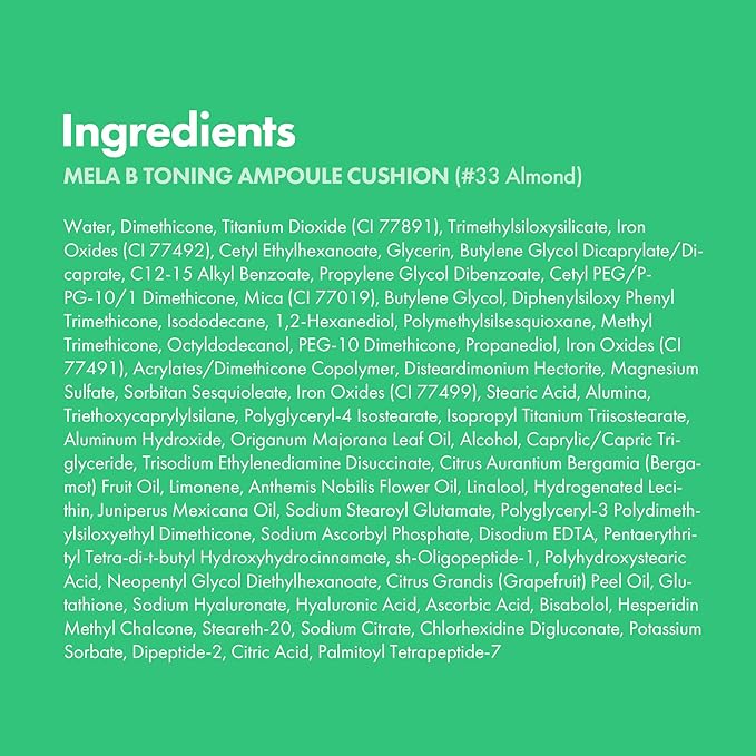 Easydew Mela B Toning Ampoule Cushion - 3-in-1 Age-Defying Sun Shield Full Coverage Cushion Foundation with Niacinamide & Hyaluron-Vital C - Face Makeup Korean Skin Care 0.45 oz (#33 Almond)