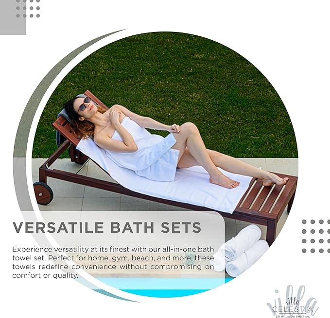 100% Cotton Bath Towel Set of 12-4 Bath Towels, 4 Hand Towels, 4 Wash Cloths, Sustainable, Soft, Highly Absorbent, Combed Cotton 12 Piece Set for Hotels, Spa, Bathroom, Dorm, Silver