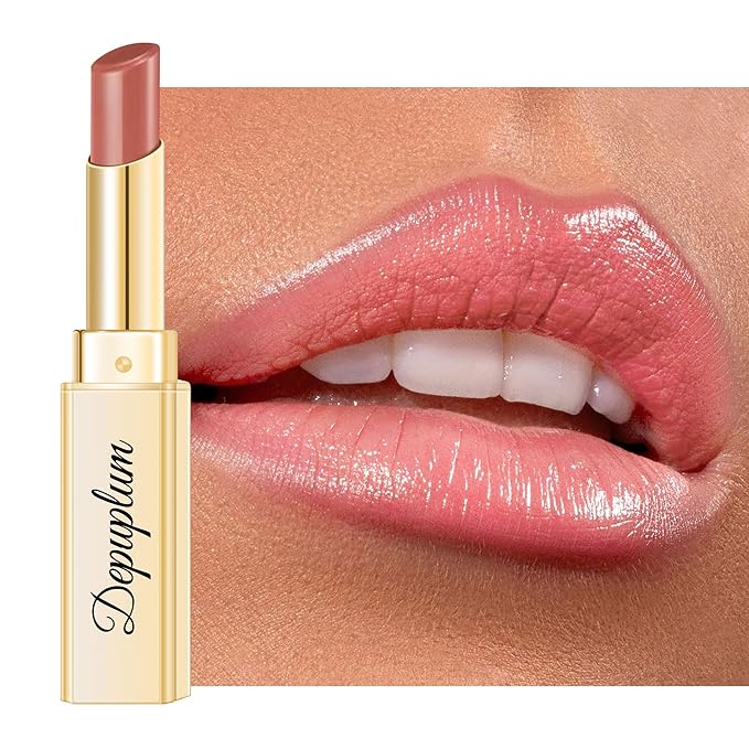 Nude Pink Lipstick for Women Hydrate Glossy Lipstick Moisture Lip Gloss Sheer-Medium Coverage Long Lasting Lipsticks for Dry Lips,DM70 Peach Nude