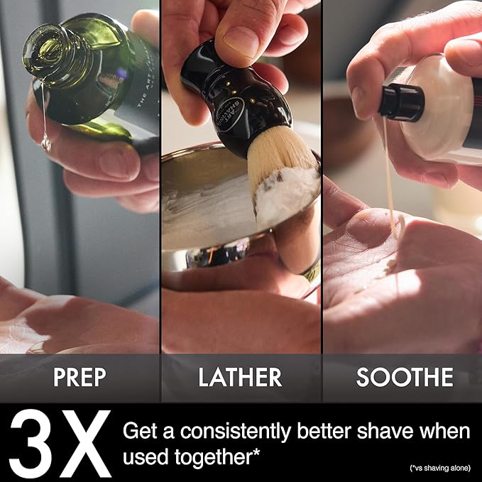 The Art of Shaving Icon Duo Kit – Unscented Shaving Cream (5 oz) and Shaving Brush – Prevents Shaving Burn for the Perfect Shave – Safe for Sensitive Skin