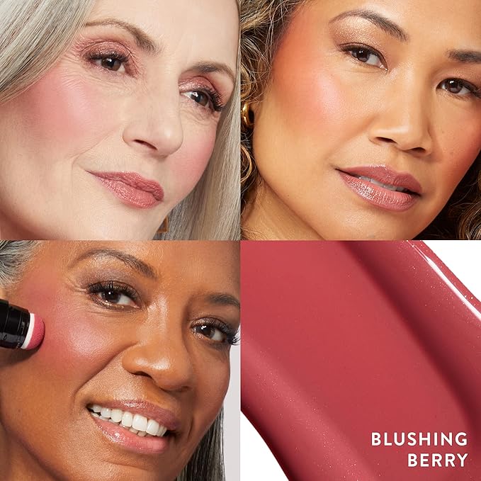 LAURA GELLER NEW YORK Serum Blush Tint, Lightweight Liquid Blush for Cheeks, Weightless Watercolor Sheer Finish, Blushing Berry