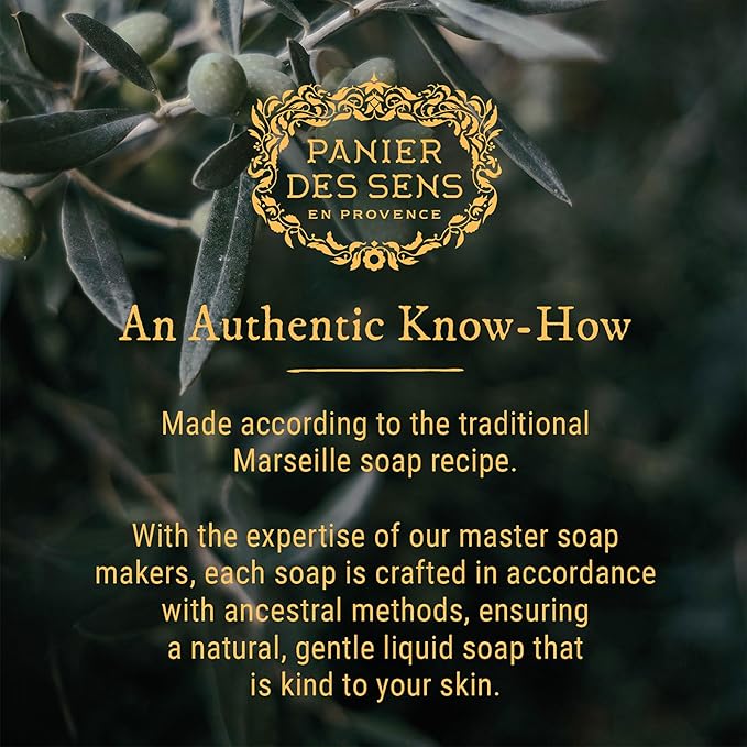 Panier des Sens - Liquid Hand Soap β Honey Exfoliating Hand Wash - French Marseille Moisturizing Soap with Coconut Oil - Refillable Kitchen & Bathroom Hand Soap - 97% Natural Ingredients -16.9 Fl.oz