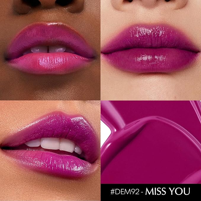 Purple Lipstick for Women Hydrate Lipstick Glossy Moisture Lip Gloss Sheer-Medium Coverage Long Lasting Lipsticks for Dry Lips, DM92 Purplish Red