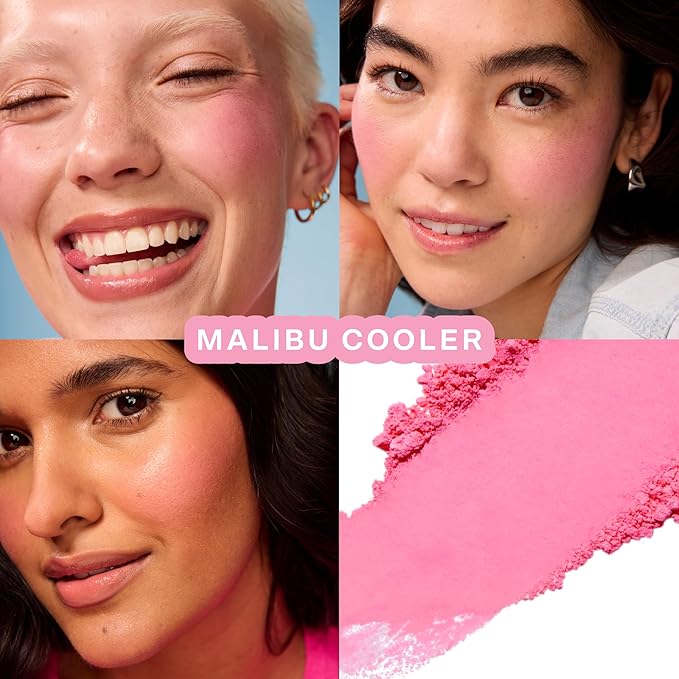 GetSet™ Matte Powder Blush - Malibu Cooler, Setting + Blurring Baby Pink Blush