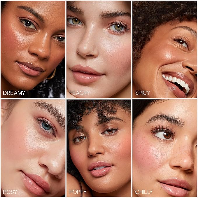 Saie Dew Liquid Blush for Cheeks - Hydrating Cream Blush Stick with a Blendable + Buildable Formula - Skincare Infused Dewy Cheek Tint for a Natural Flush - Glowy Makeup Essential - Poppy (.40 oz)