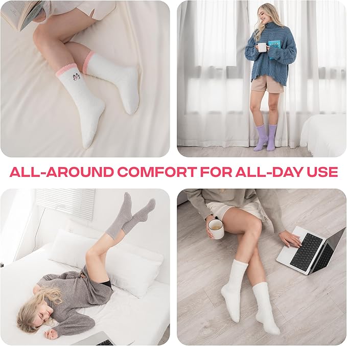 CoolMate GLOBAL Fuzzy Socks for Women Gift Box, Cozy, Soft, Comfy & Cloud-Like Socks, Plush, Durable for Spa, Home