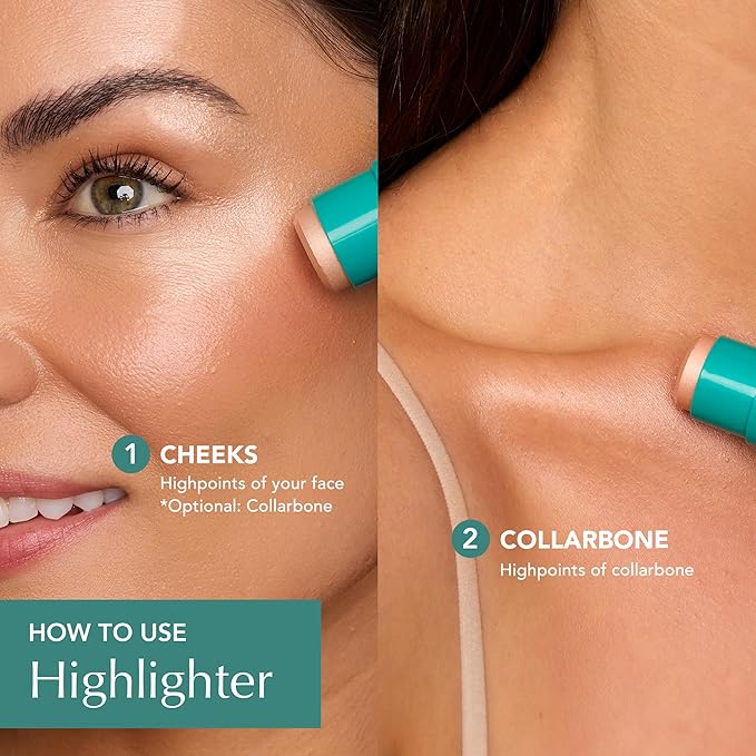 Thrive Causemetics Triple Threat Color Stick: Cream Highlighter Stick with Vitamin E, Evening Primrose Oil, Waterproof Smudge Proof Face Makeup Formula, Joy (Gold Shimmer)