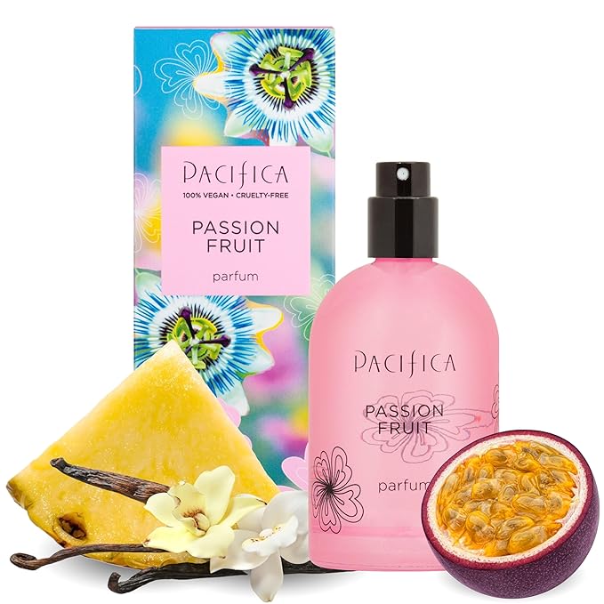 Pacifica Passion Fruit Perfume – Tropical Fruity Floral Clean Perfume for Women with Passionfruit, Pineapple & Vanilla, Vegan, Non-Toxic, Beachy Summer Scent (2 fl oz)