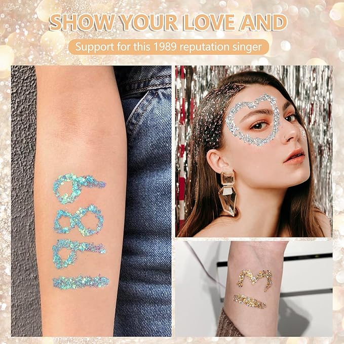 Lip Glitter Lipstick Mermaid Sequins for Lips Eye Hair, Singer Concerts Party Festival Sparkling Chunky Glitter for Women, Silver Lips