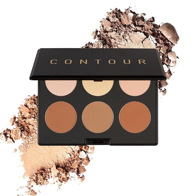 Elizabeth Mott Bronzer Contour Kit & Highlighter Powder Makeup – 6 Blendable Shades for a Natural Sun-Kissed Glow – Long-Lasting, Lightweight, Cruelty-Free & Paraben-Free Face Makeup