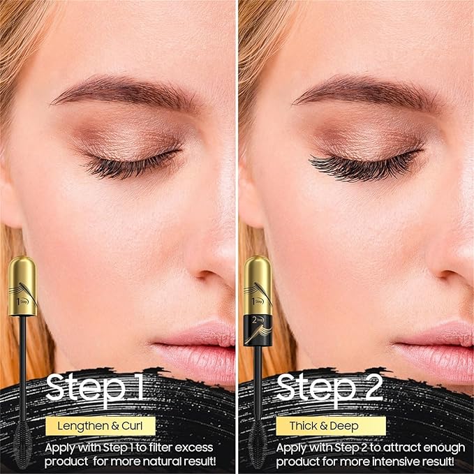 Tubing Mascara Instant Extensions, Black 2-1 Defining and Lengthening Mascara for Dramatic Lashes, Vegan & Cruelty | No Flaking and No Clumping (Pack of 1)