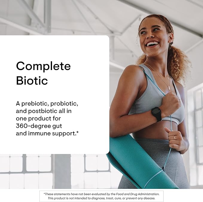 THORNE - Complete Biotic - Probiotic, Prebiotic & Postbiotic for Women, Men & Kids - Supports Gut, Digestive & Immune Health* - Occasional Constipation, Diarrhea, Gas & Bloating Relief* - 30 Servings