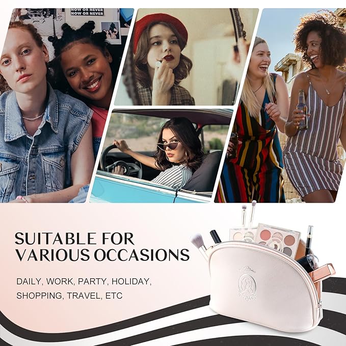 Color Nymph All In One Makeup Kit For Teens Girls | Starter Make up Set With Cosmetics Bag | Included Eyeshadow Blush Lipstick Lip Pencil Eye Pencil Brush Mascara | Travel Makeup Bag Design( White )