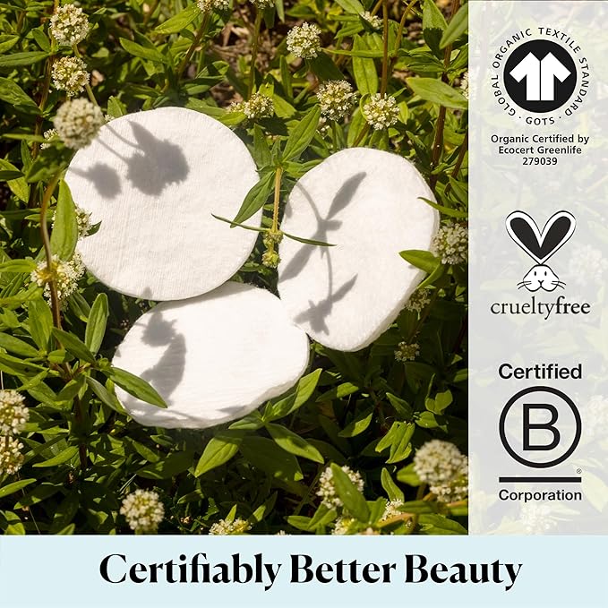 Sky Organics Organic Cotton Rounds for Sensitive Skin, 100% Pure GOTS Certified Organic for Beauty & Personal Care, 300 ct