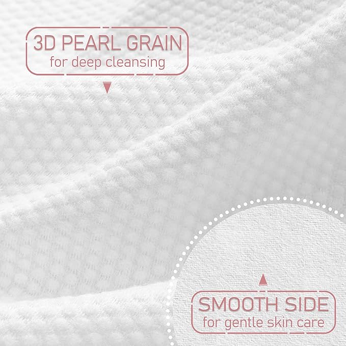 100% Cotton Disposable Face Towel 50 Count 10x12 Inch | Biodegradable Thick Soft One Time Use Dry Wipes for Sensitive Skin, Baby Care, Facial Cleaning, Makeup Removal