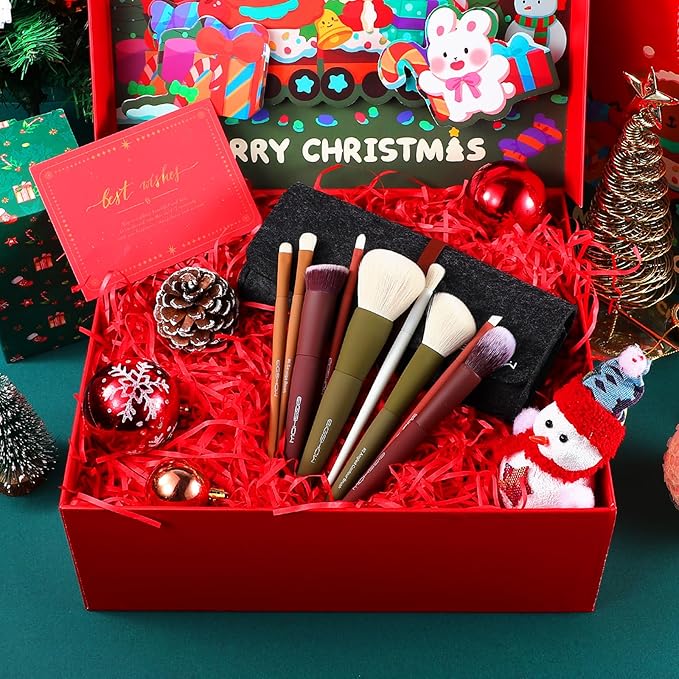 Makeup Brushes, EIGSHOW 5 Colors Essential Kabuki Makeup Brush Set with Ultra Soft Synthetic Fibers for Powder Blush Concealers Contouring Highlighting