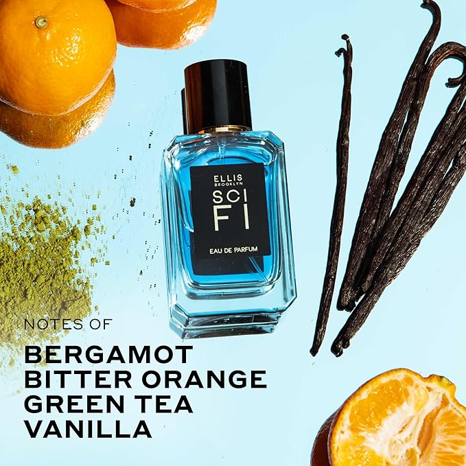 Ellis Brooklyn SCI FI Eau de Parfum – Gourmand Women's Perfume with Bergamot, Green Tea, Vanilla & Citrus, Sustainable Perfume for Women, Clean, Vegan, Cruelty-Free Fragrance, 50ml / 1.7oz