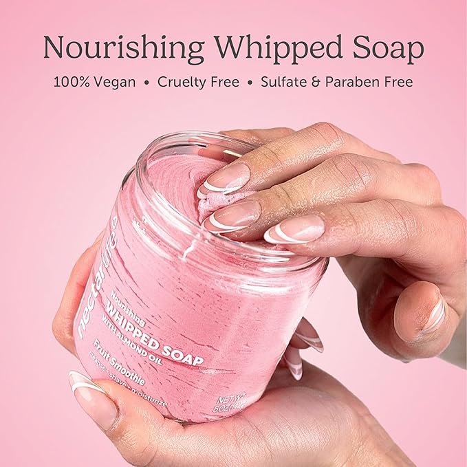 Nectar Life Whipped Soap and Shave Butter with Almond Oil, Fruit Smoothie, Set of 3, 5 Oz Each