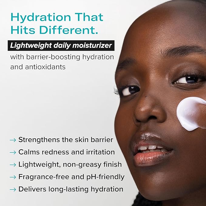 QUENCH Lightweight Gel Cream Moisturizer with Glycerin, Niacinamide, Squalane, Green Tea, Cucumber, Calendula, Hydrating Barrier Support for Sensitive Skin, 1.7 fl oz