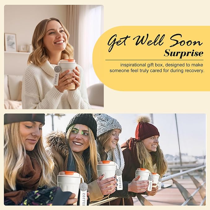 Alitifiy Get Well Soon Self Care Package Box, Birthday Xmas Gifts for Women, Sunflower Relaxing Feel Better Soon Basket Package w/ 12pcs Crystals Healing Stones, Sunshine and Wellness Presents for Her