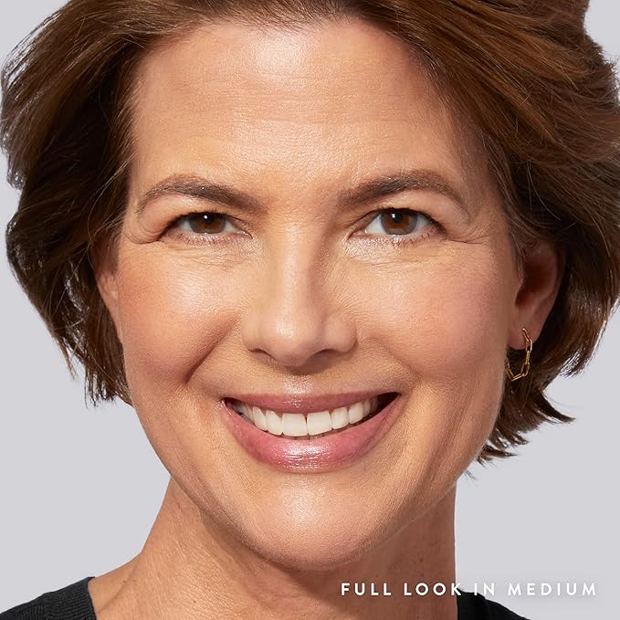 LAURA GELLER NEW YORK Everyday Routine Kit - Baked Balance-N-Brighten Color Correcting Powder Foundation, Medium + Retractable Angled Kabuki + Spackle Makeup Primer, Champagne Glow (3 PC)