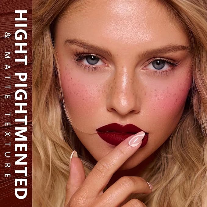 MAKI YIKA Dark Red Lipstick for Women Color Stay Long Lasting Lipsticks, No Smudge Matte Liquid Lipstick Transferproof Cruelty-Free Lip Color | PARTY GO