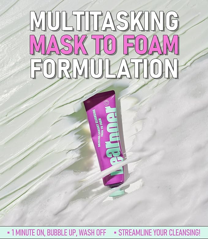 Dazzling Radiant Cleansing Pack to Foam โ 3-in-1 Wash-Off Mask & Exfoliator & Cleanser w/Fresh Grape Extract & Niacinamide โ Vitamin C and Resveratrol for Dry, Dull Skin (3.38 fl oz)