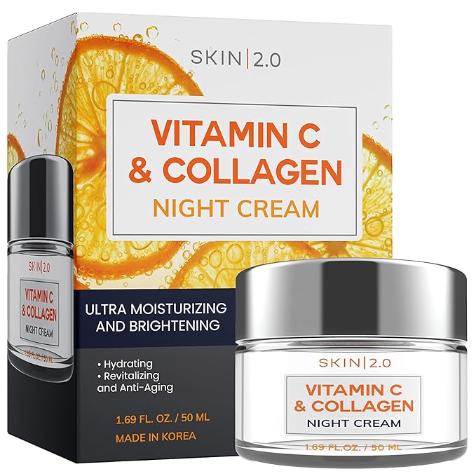 Korean Vitamin C & Collagen Face Moisturizer - Dermatologist Tested, Tightening- Anti-Aging, Clean Beauty, Cruelty-Free Skincare - All Skin Types - 1.69 oz