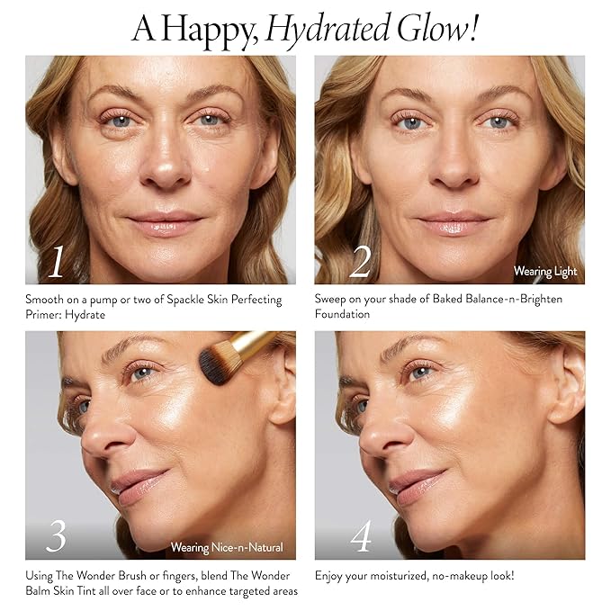 LAURA GELLER NEW YORK The Wonder Balm Complexion Enhancer - Hydrating Weightless Subtle Hint of Color + Glow for Mature Skin - Vegan Squalane - Apply to Cheeks & Lips (04 Honey Haze)