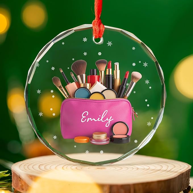 Personalized Makeup Tools Christmas Ornament 2025, Makeup Box Christmas Ornament Gift for Makeup Artist, Christmas Tree Decor for Makeup Shop, Gift for New Makeup Coworkers (Makeup 5)