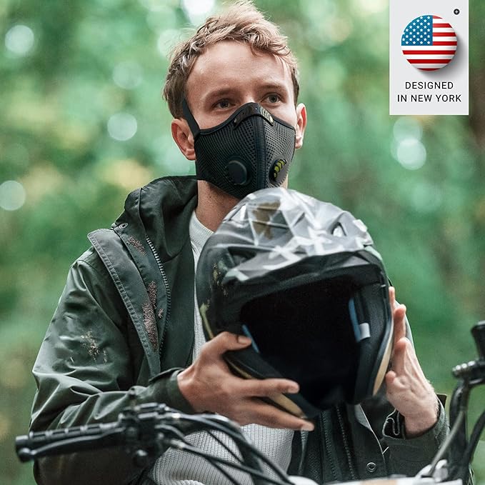 FIGHTECH Dust Mask – 3 SIZES - Reusable Face Mask with Carbon Filters and Air Valves for Woodworking, Construction, Moving