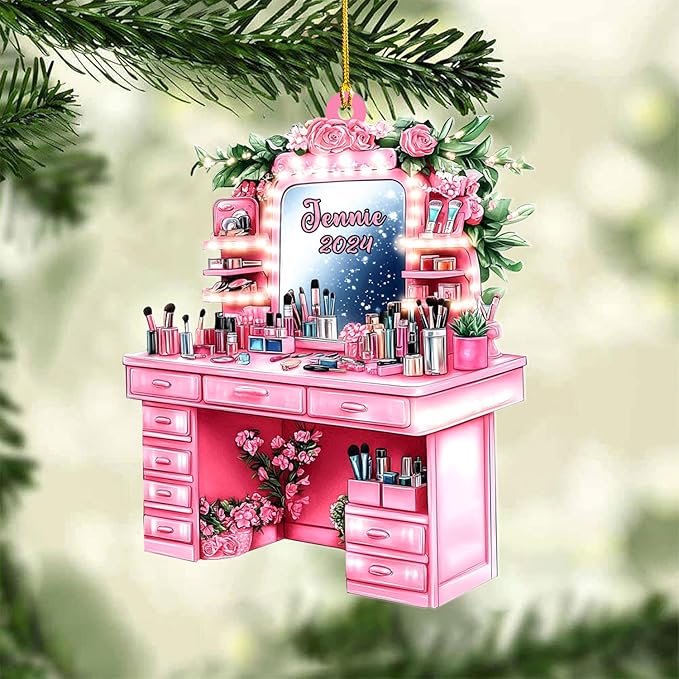 Personalized Makeup Tools Ornament β Custom Beauty Christmas Tree Decoration, Holiday Keepsake Gift for Makeup Artists, Cosmetologists, Beauty Lovers, Salon Owners, Families and Coworkers (MKH3)
