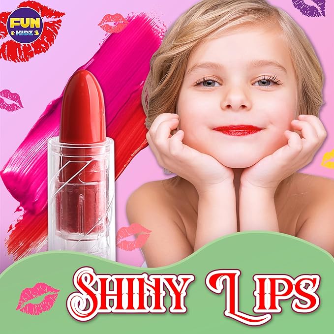 60Pcs Kid Makeup Kit for Girls 6-12, FunKidz Three Layers Folding Make Up Box Toy Set Child Beauty Cosmetic Kits for Little Girls Party Gifts