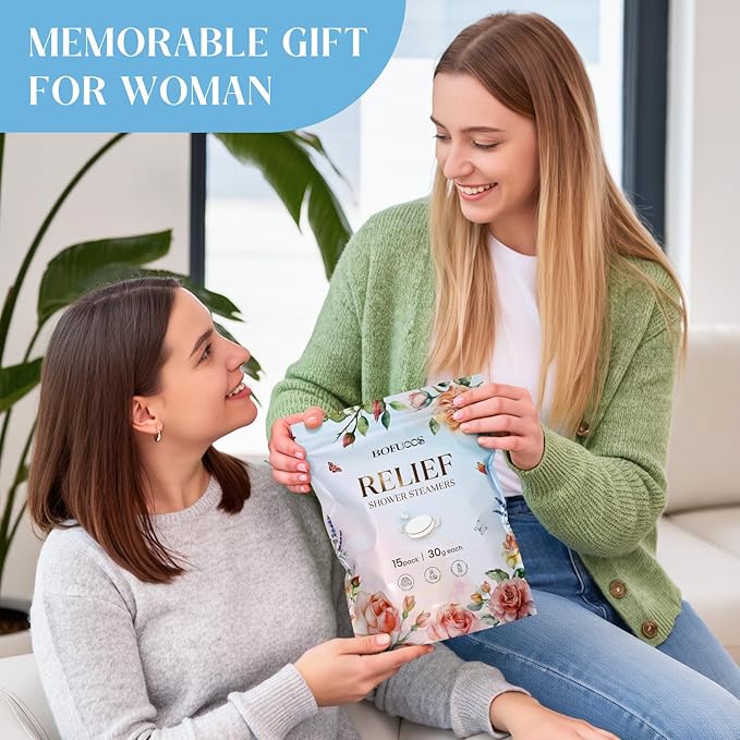 Shower Steamers Aromatherapy 15 Pack, Shower Bombs with Natural Essential Oils, Relaxation & Self Care Gifts for Women Teen Girls Mom, Birthday Christmas Stocking Stuffers White Elephant Gifts