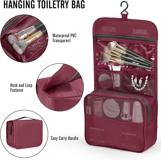 Veken 10 Set Packing Cubes for Travel Essential, Suitcase Organizer Bags in 4 Sizes, Carry-On Luggage Accessories with Large Laundry & Hanging Toiletry Bag, Must-Have for Airplane, Road Trip & Camping