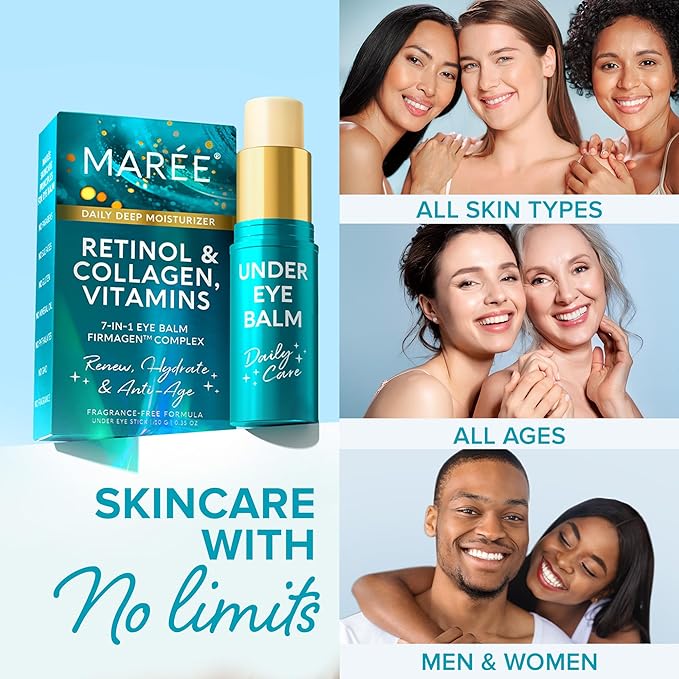 MAREE Under Eye Balm Stick with Retinol & Ceramide Complex - Facial Moisturizer for Dark Circles & Wrinkles - Under Eye Brightener Stick, Anti Wrinkle Hydrating Face Skincare